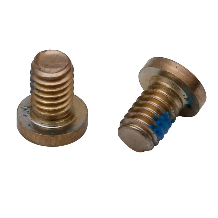 Small yellow zinc micro torx screw