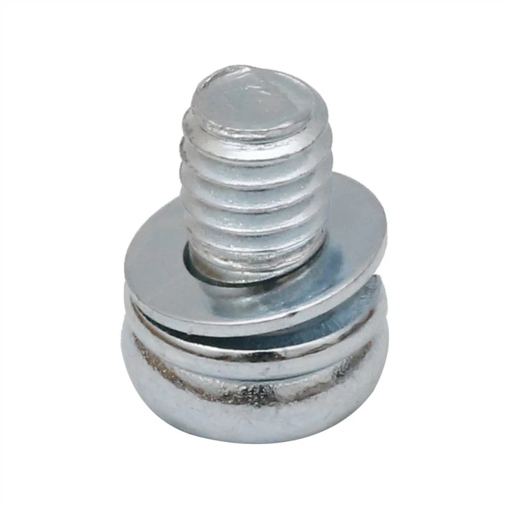 Zinc plated phillips pan head machine screw with washers