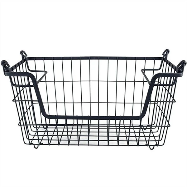 Grocery Stackable Metal Wire Iron Basket Organizer Basged Wire Basket